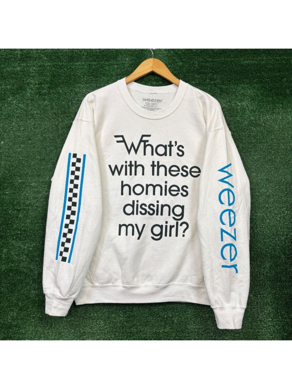 Weezer What's with These Homies Dissing My Girl? Crewneck Sweater Size Large